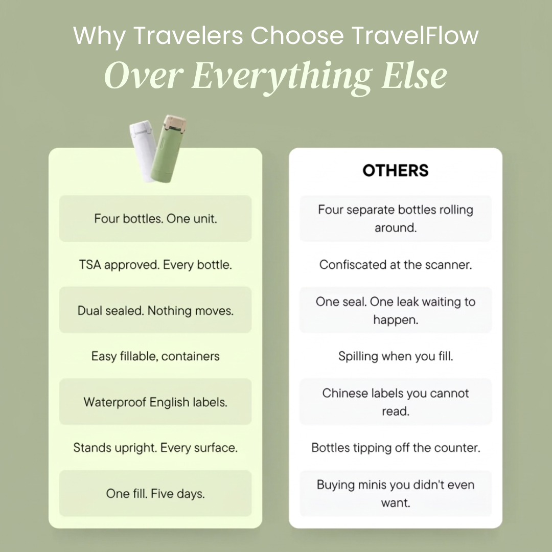 TravelFlow - 4-In-1 Travel Dispenser